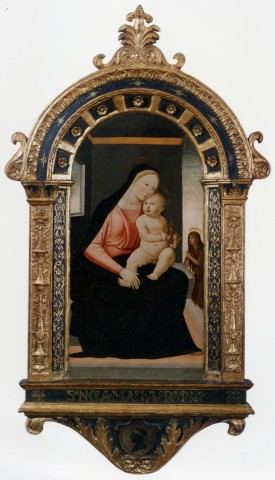 Anonimo — Sollazzino Giuliano - sec. XVI - Madonna con Bambino in trono e santa Maria Maddalena — insieme